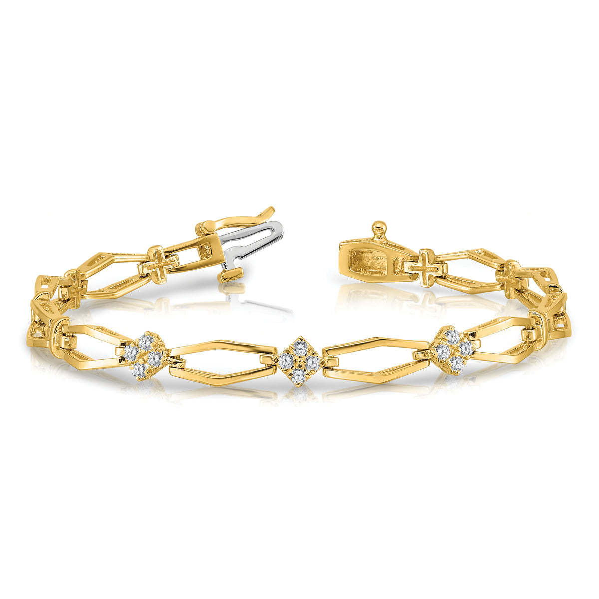 14k 1.75mm Diamond Fancy Bracelet Mounting-X784