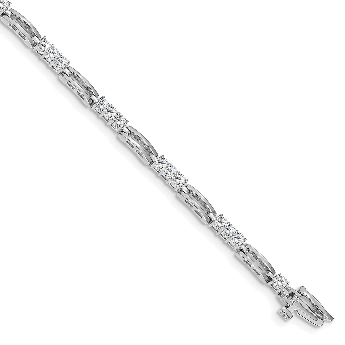 14k White Gold 2.5mm Diamond Fancy Link Tennis Bracelet Mounting-X787W