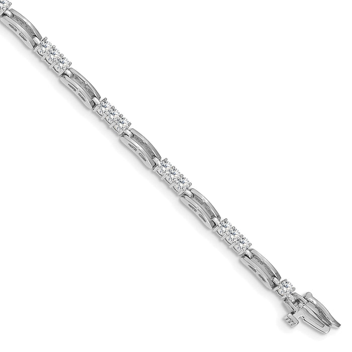 14k White Gold 2.5mm Diamond Fancy Link Tennis Bracelet Mounting-X787W