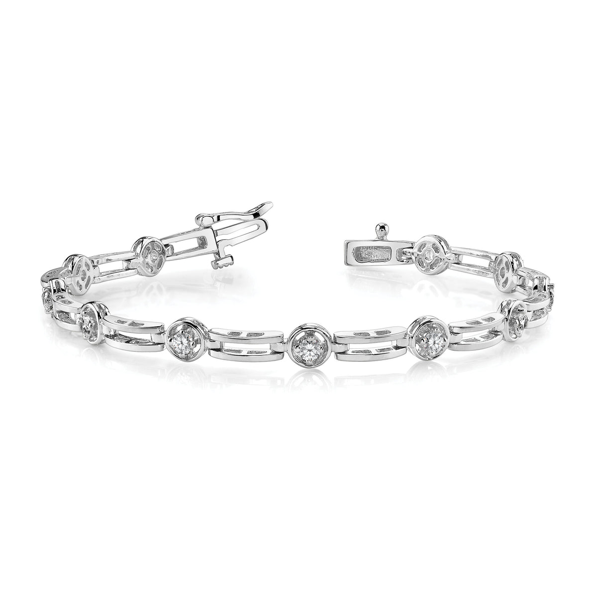 14k White Gold 2.6mm Fancy Tennis Bracelet Mounting-X788W