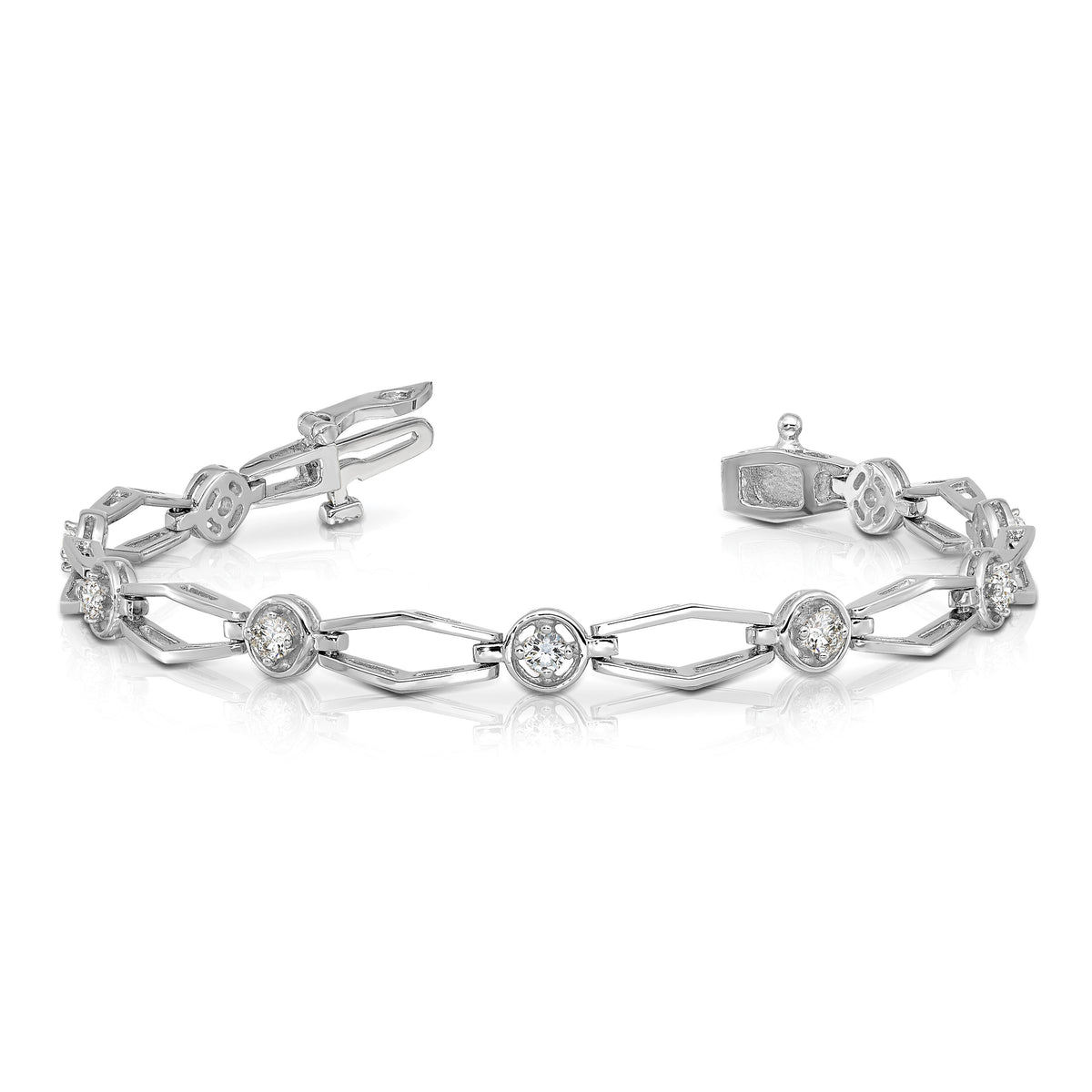 14k White Gold 2.7mm Fancy Bracelet Mounting-X789W