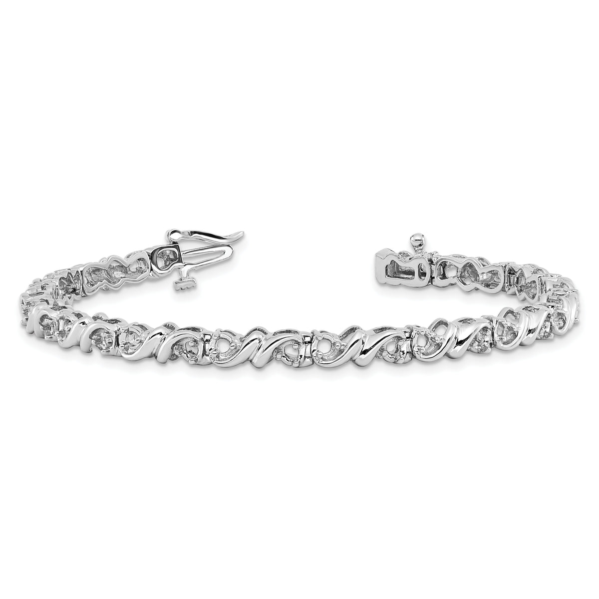 14k White Gold 2.1mm Tennis Bracelet Mounting-X816W
