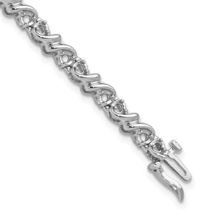 14k White Gold 2.1mm Tennis Bracelet Mounting-X816W