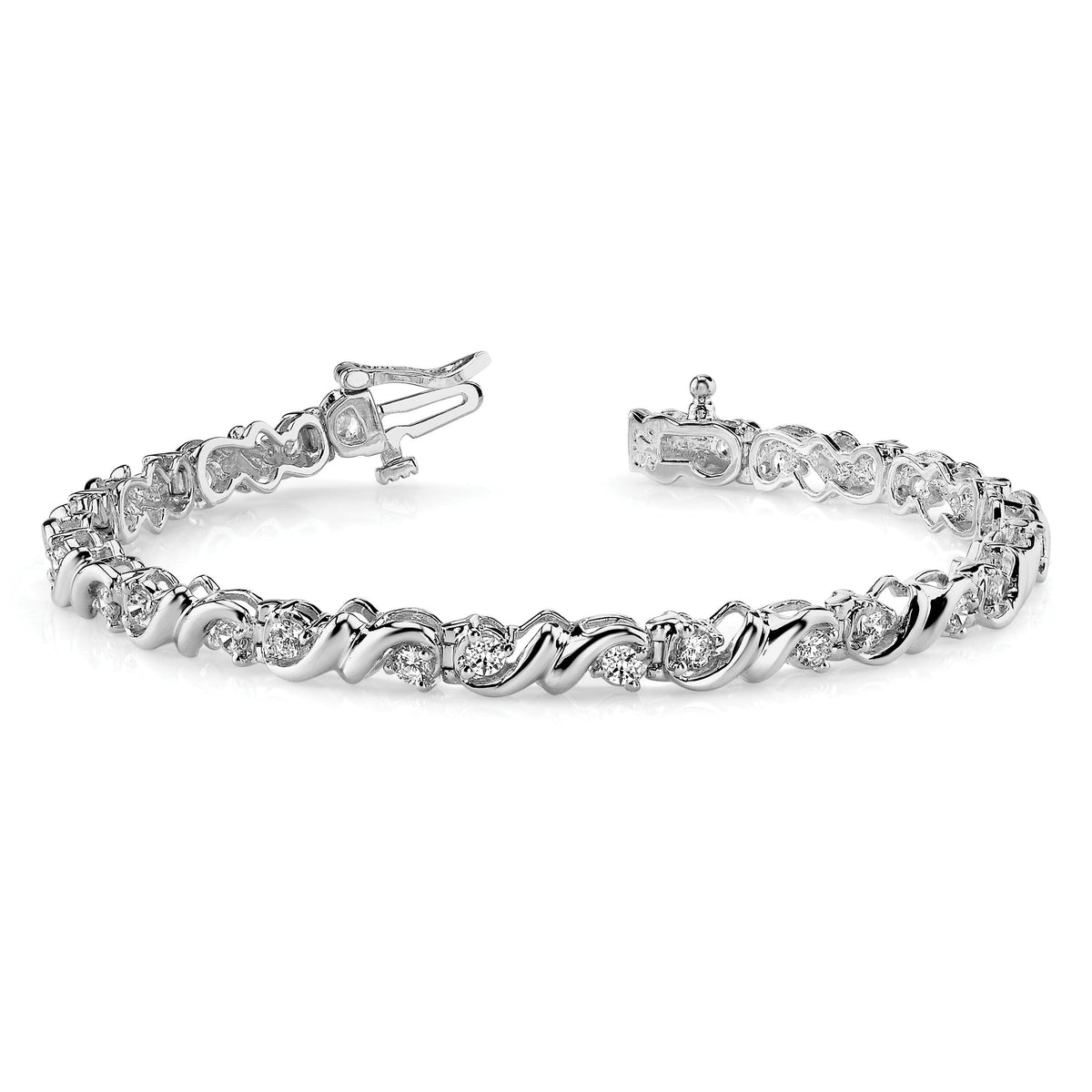 14k White Gold 2.4mm Tennis Bracelet Mounting-X817W