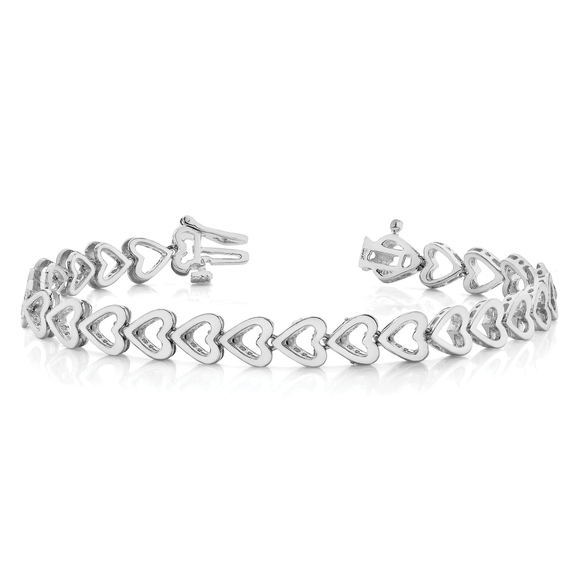 14k WG Holds 24 Stones up to 2.75mm Heart-Shaped Add-A-Dia. Bracelet-X849W