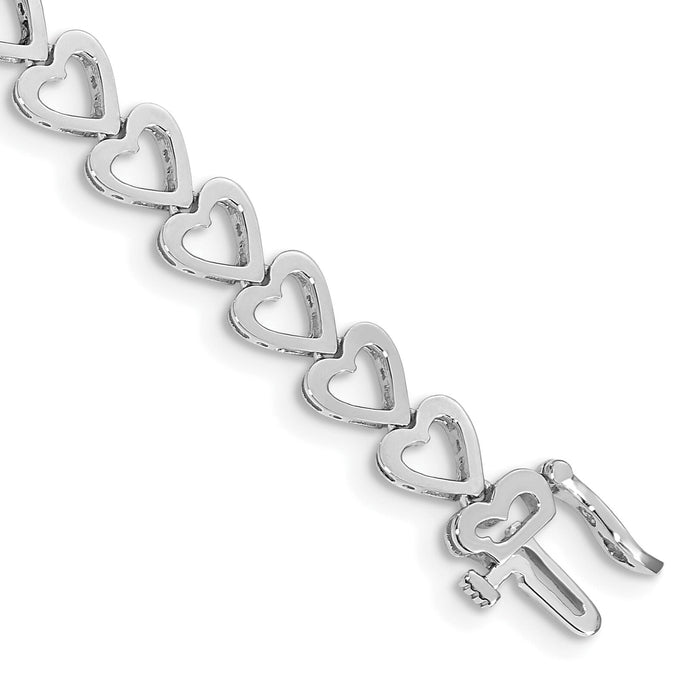 14k WG Holds 24 Stones up to 2.75mm Heart-Shaped Add-A-Dia. Bracelet-X849W