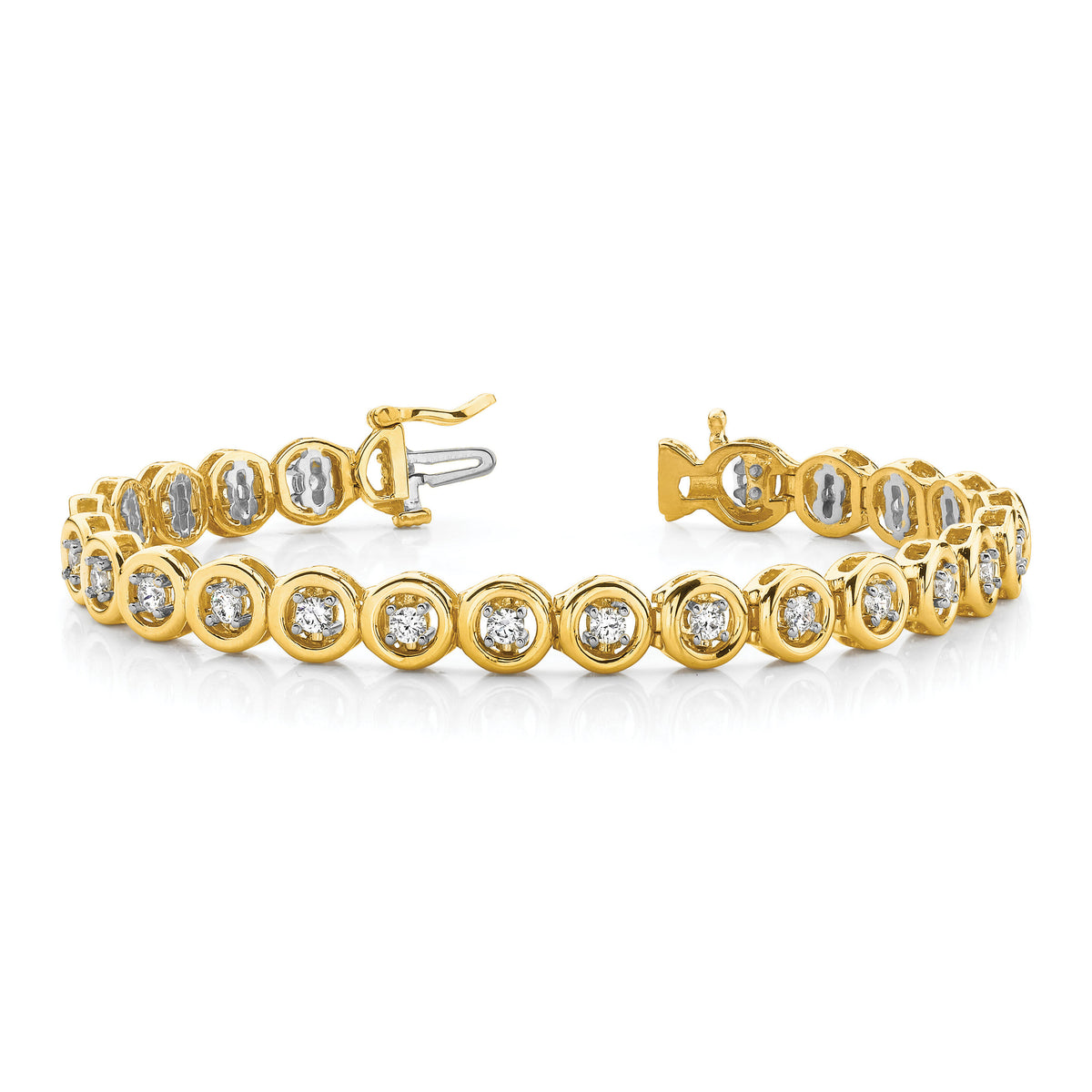14k Add-A-Diamond Tennis Bracelet Mounting with 6 Heads-X853
