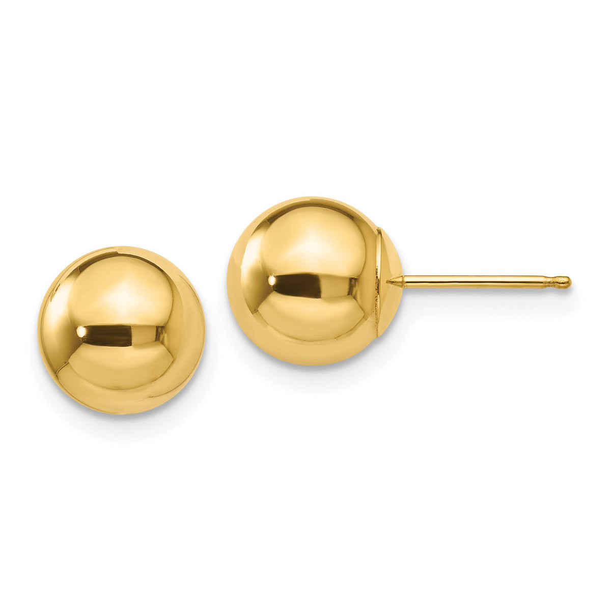 14k Polished 8mm Ball Post Earrings-X8MMG