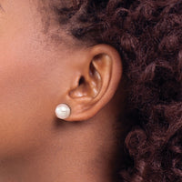 14K 9-10mm Round Purple FWC Pearl Earrings-X90PPU