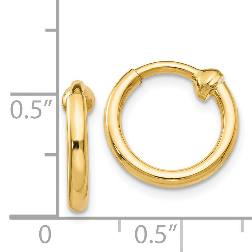 14k Non-Pierced Hoop Earrings-X93