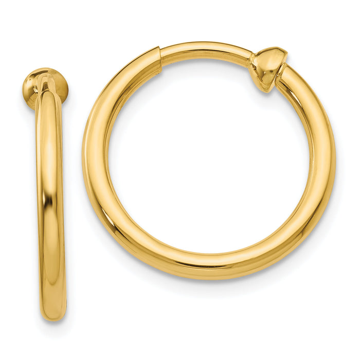 14k Non-Pierced Hoop Earrings-X94