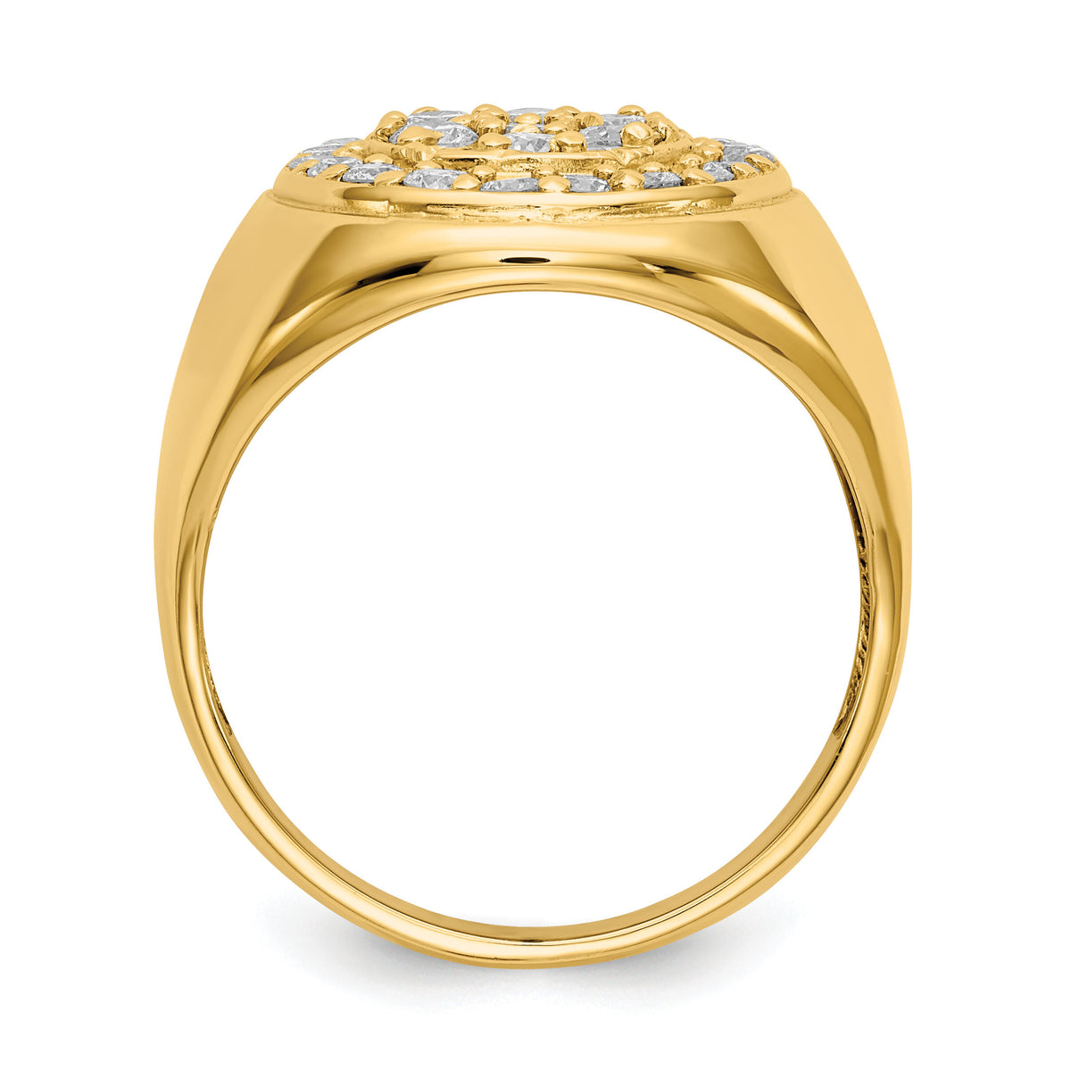 14k Fancy Polished Mens Diamond Ring Mounting-X9425