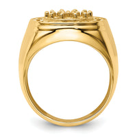 14k Polished Circular Top 3ct Mens Diamond Ring Mounting-X9426