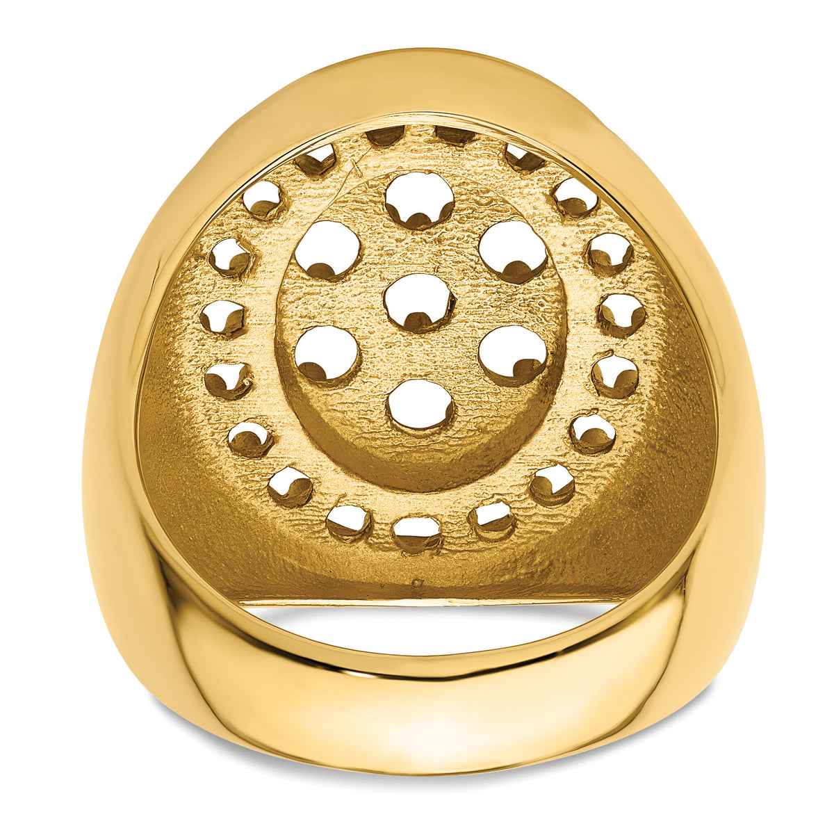 14k Polished Circular Top 3ct Mens Diamond Ring Mounting-X9426