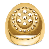 14k Polished Circular Top 3ct Mens Diamond Ring Mounting-X9426