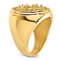 14k Polished Circular Top 3ct Mens Diamond Ring Mounting-X9426