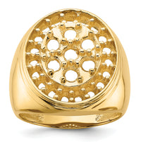 14k Polished Circular Top 3ct Mens Diamond Ring Mounting-X9426