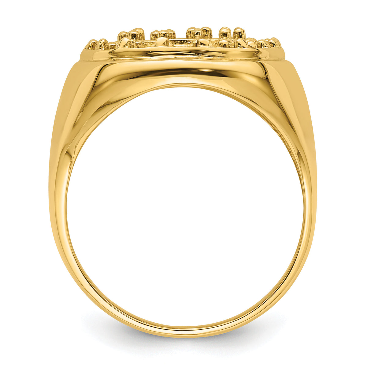 14k Fancy Polished Circular To Mens Diamond Ring Mounting-X9427
