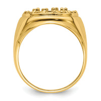 14k Fancy Polished Circular To Mens Diamond Ring Mounting-X9427