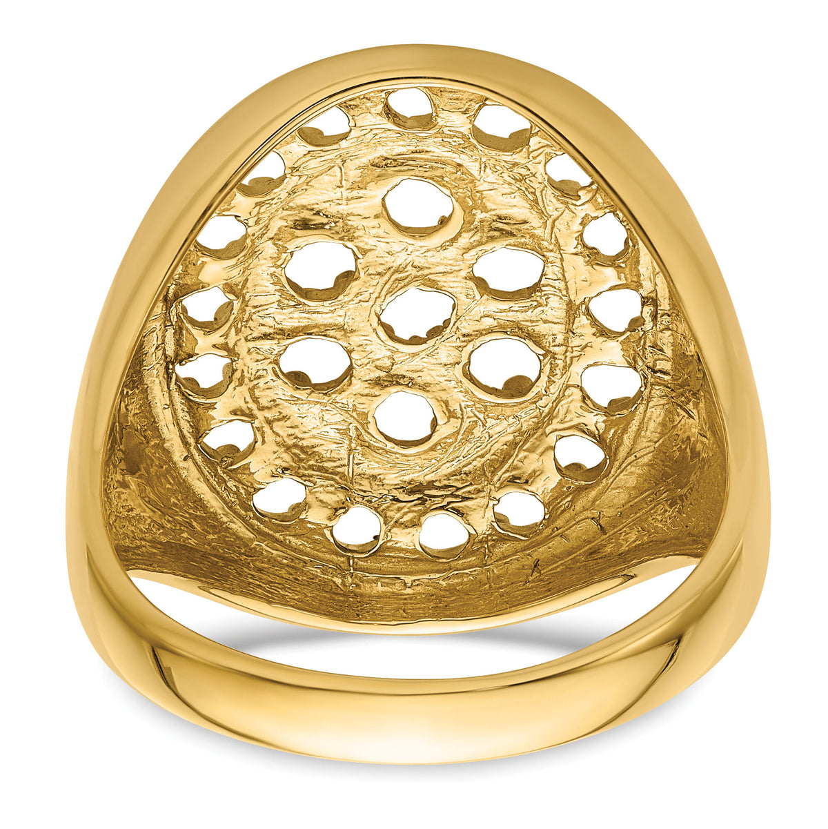 14k Fancy Polished Circular To Mens Diamond Ring Mounting-X9427