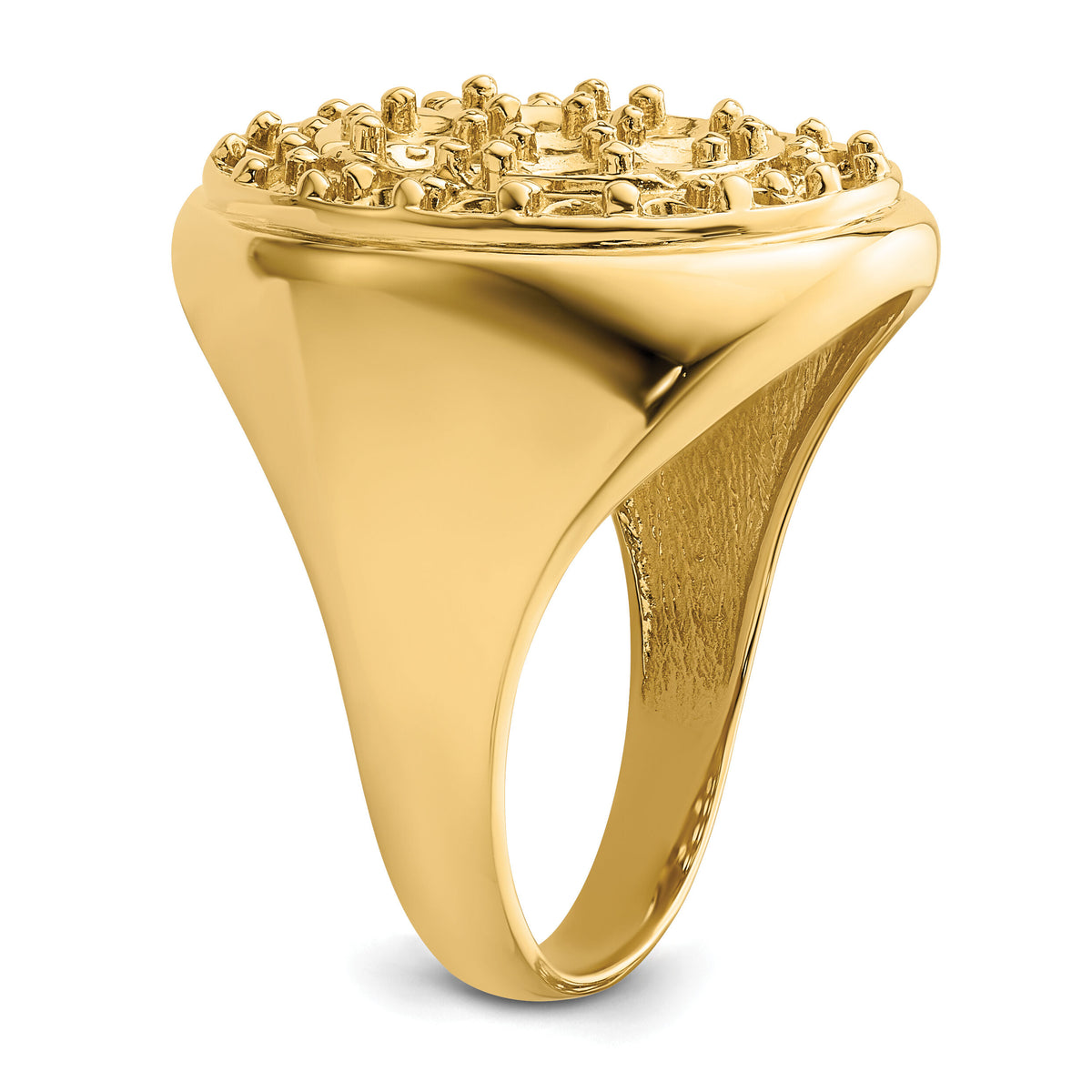 14k Fancy Polished Circular To Mens Diamond Ring Mounting-X9427