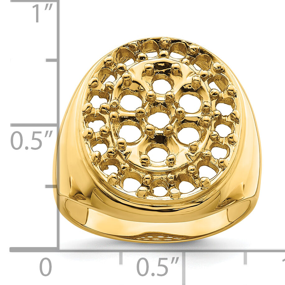 14k Fancy Polished Circular To Mens Diamond Ring Mounting-X9427