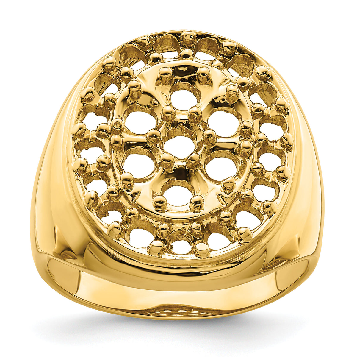 14k Fancy Polished Circular To Mens Diamond Ring Mounting-X9427