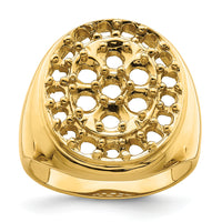 14k Fancy Polished Circular To Mens Diamond Ring Mounting-X9427