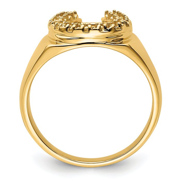 14k Mens Diamond Horseshoe Ring Mounting-X9460