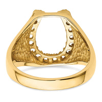 14k Mens Diamond Horseshoe Ring Mounting-X9460