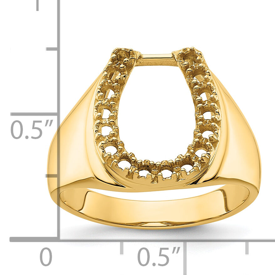14k Mens Diamond Horseshoe Ring Mounting-X9460