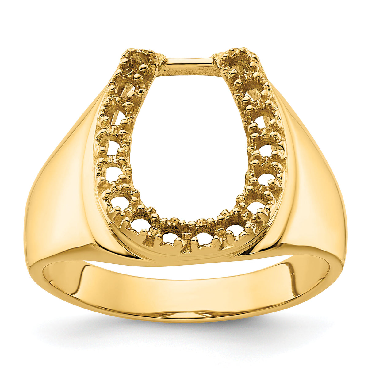 14k Mens Diamond Horseshoe Ring Mounting-X9460