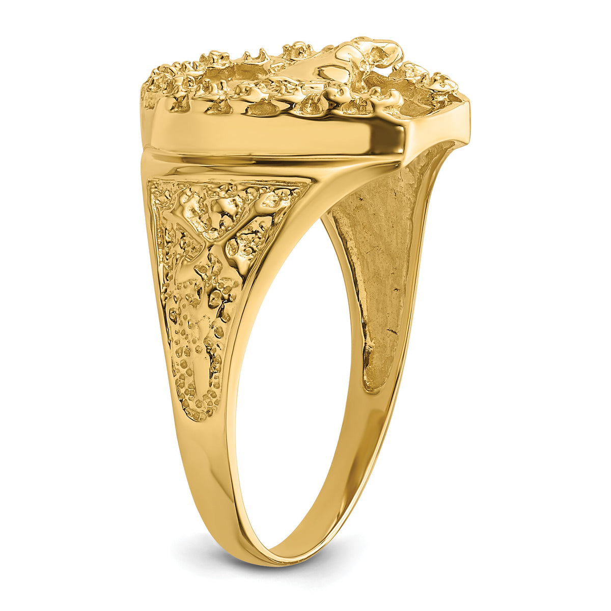 14k Diamond Horseshoe with Horse in Center Mens Ring Mounting-X9463