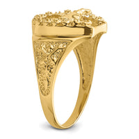 14k Diamond Horseshoe with Horse in Center Mens Ring Mounting-X9463