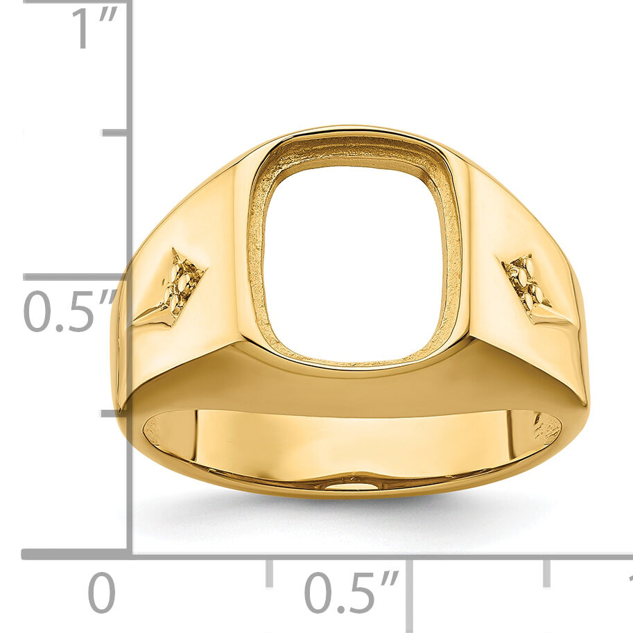 14k Polished Mens Diamond and Onyx Ring Mounting-X9472