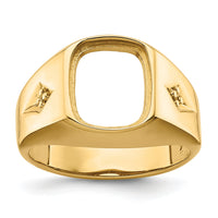 14k Polished Mens Diamond and Onyx Ring Mounting-X9472