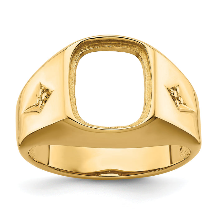 14k Polished Mens Diamond and Onyx Ring Mounting-X9472