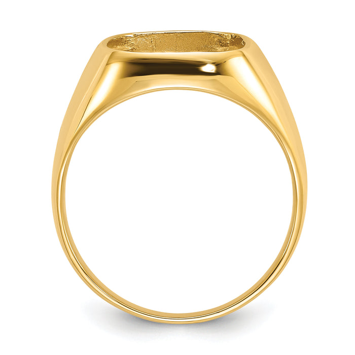 14k Rounded Square Mens Diamond & Onyx Ring Mounting-X9478