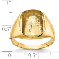 14k Rounded Square Mens Diamond & Onyx Ring Mounting-X9478
