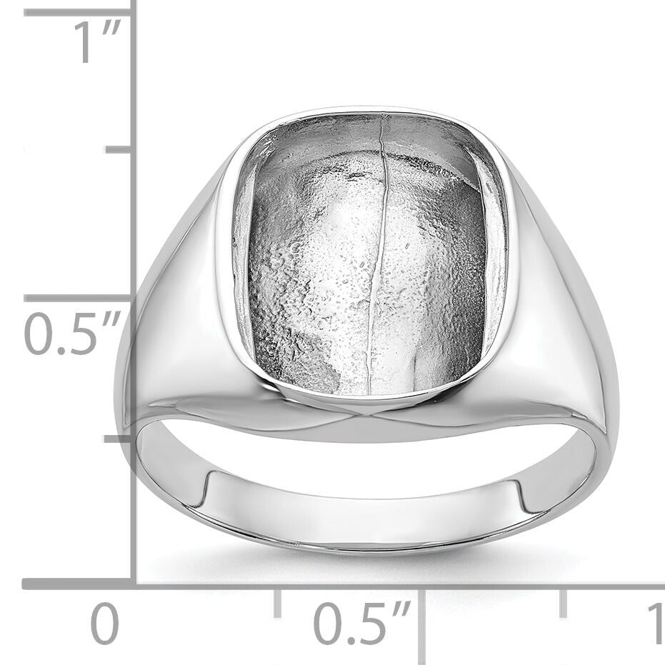 14k White Gold Polished Mens Diamond And Onyx Ring Mounting-X9478W
