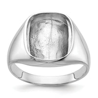 14k White Gold Polished Mens Diamond And Onyx Ring Mounting-X9478W