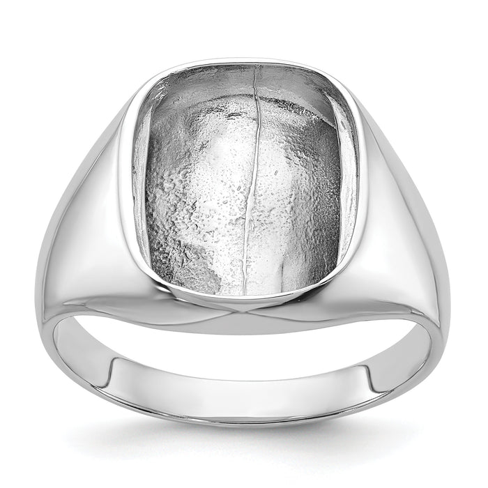 14k White Gold Polished Mens Diamond And Onyx Ring Mounting-X9478W