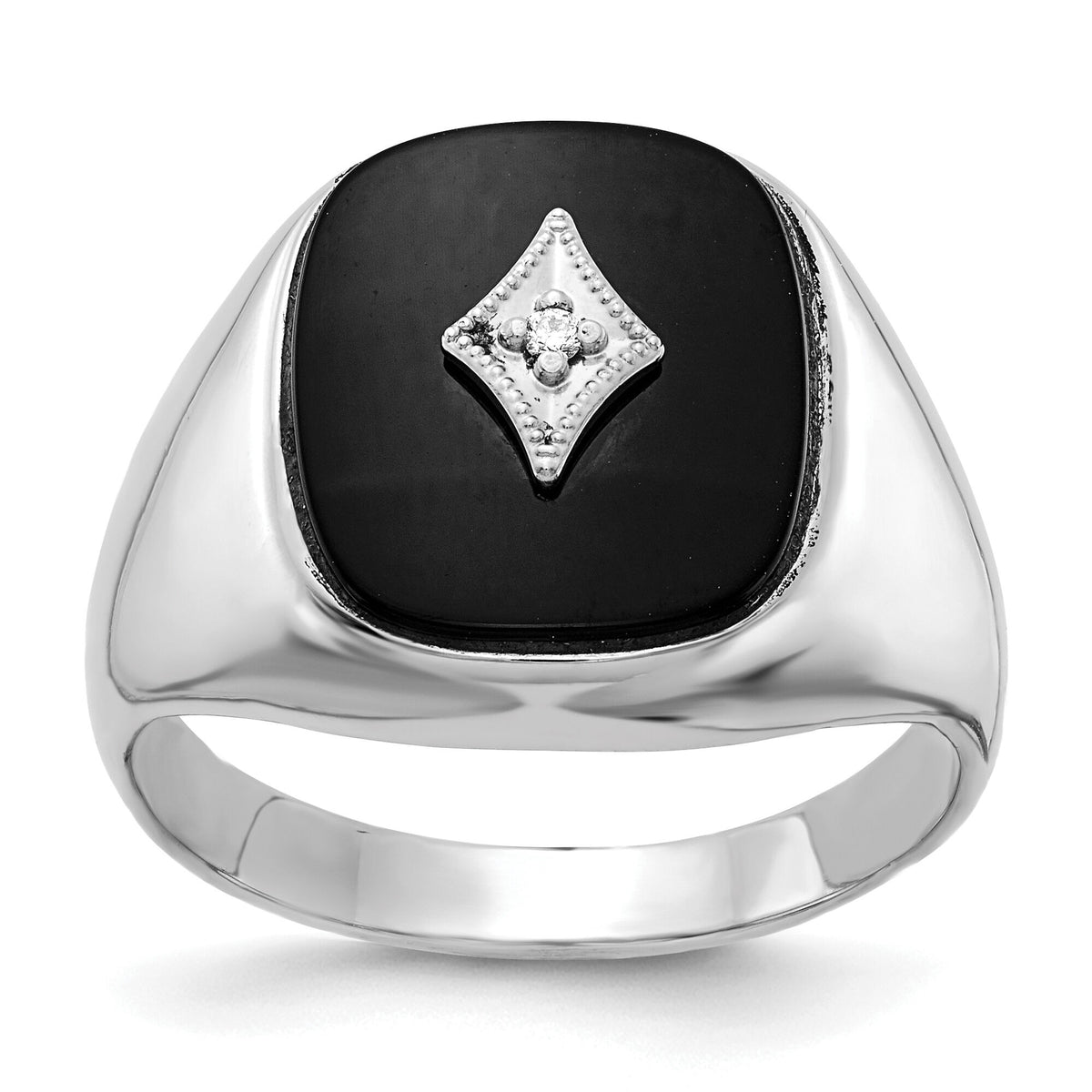 14k White Gold AA Diamond men's ring-X9478WAA