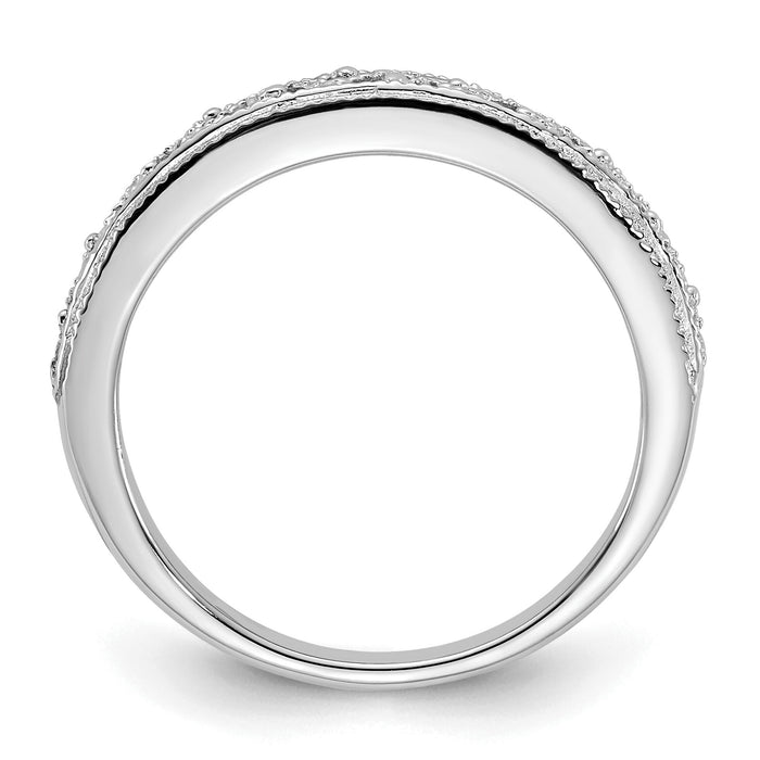 14k White Gold Filigree Band-X9489