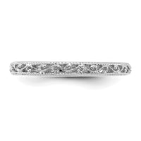 14k White Gold Filigree Band-X9489