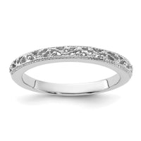 14k White Gold Filigree Band-X9489