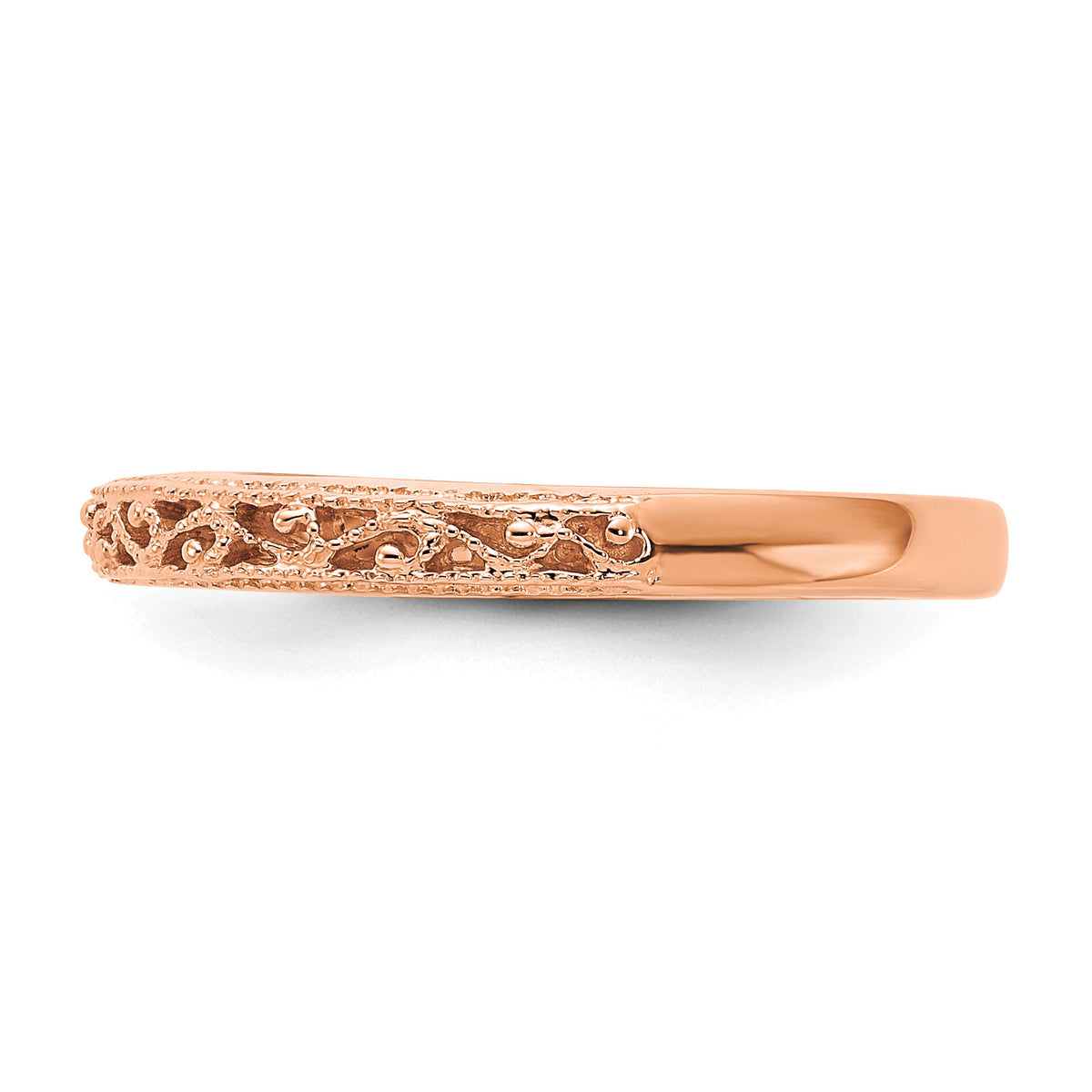 14k Rose Gold Filigree Band-X9494