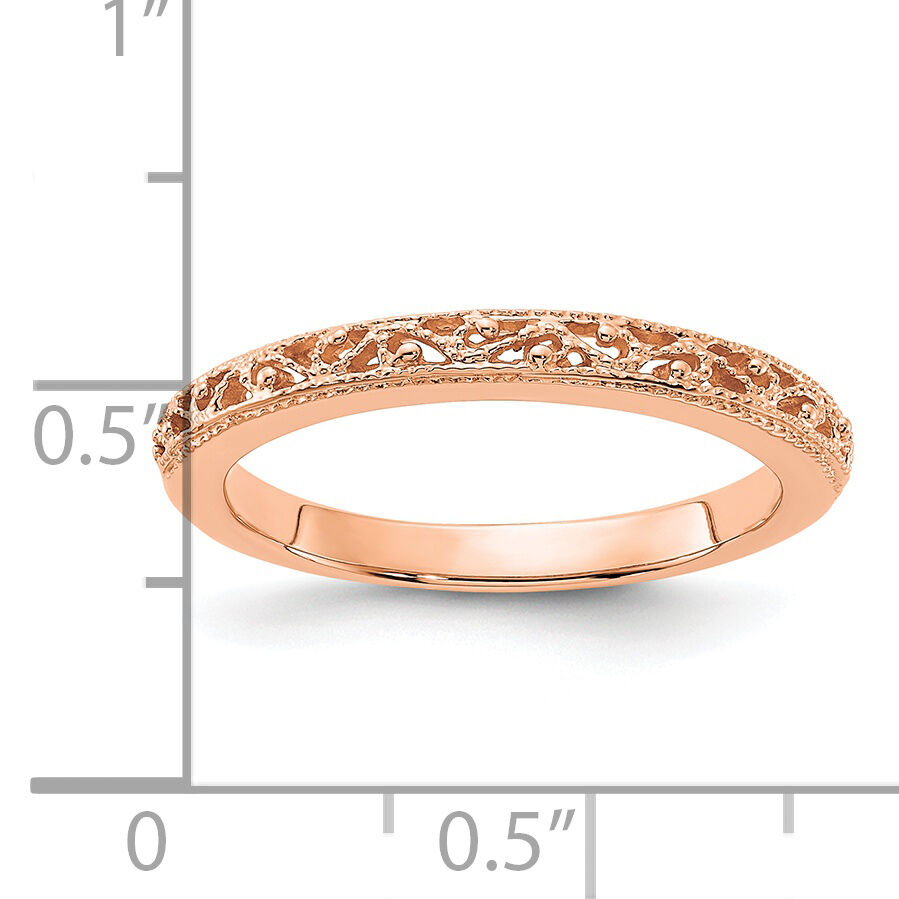 14k Rose Gold Filigree Band-X9494