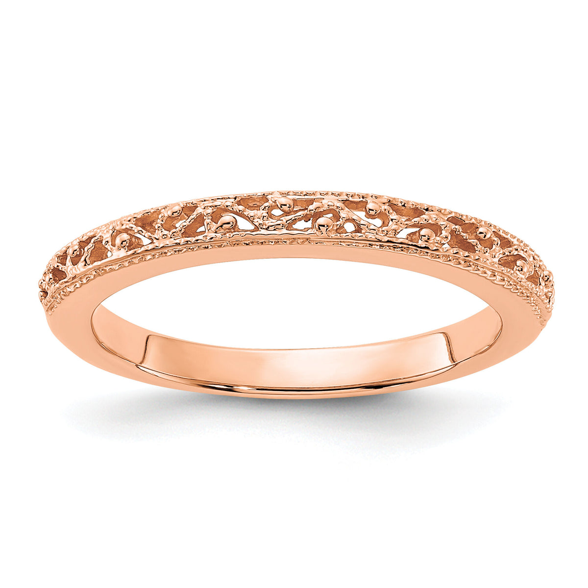 14k Rose Gold Filigree Band-X9494