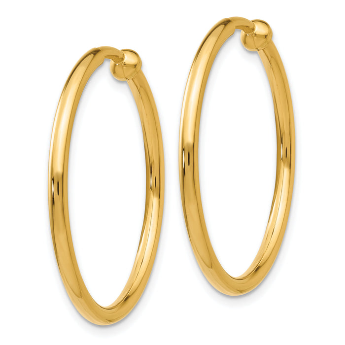 14K Non-Pierced Hoop Earrings-X95